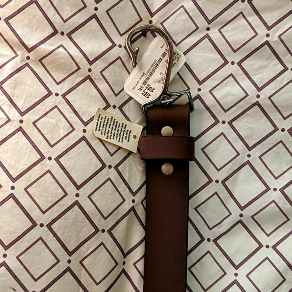 Bison Designs Brown Leather Belt.  Size 34